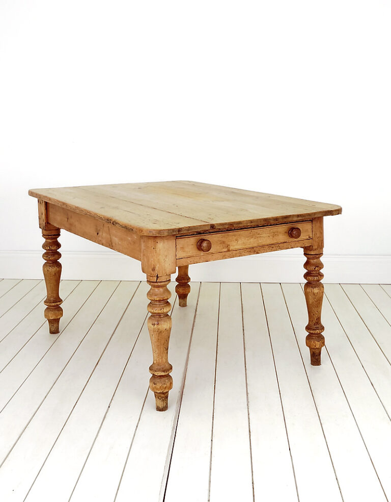 Victorian pine kitchen plank top table